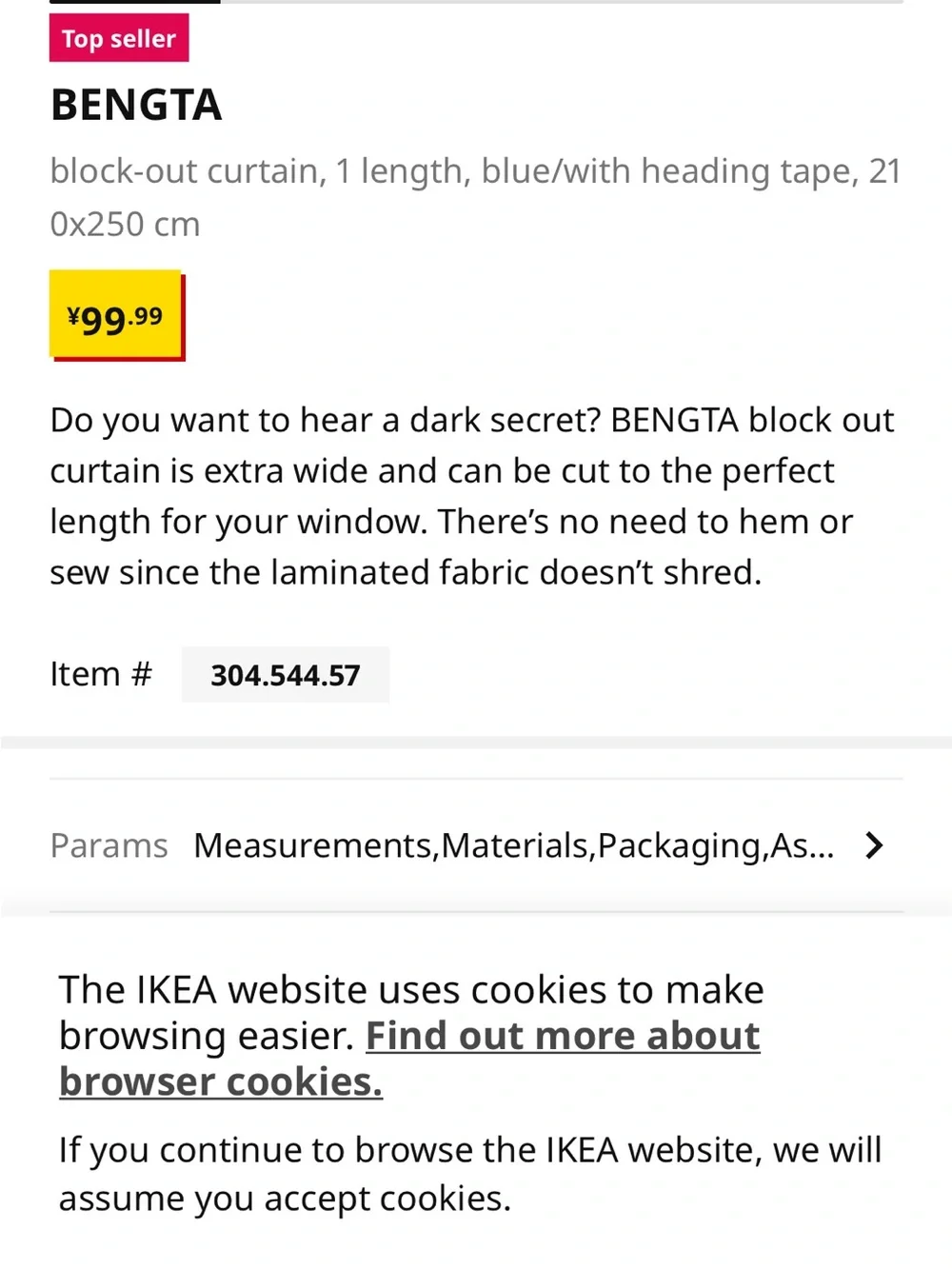 2 New IKEA Bengta Block-out Curtains Blue 83”x98”